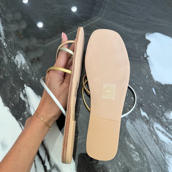 Splendid Metallic Gold and Silver "Frankie" Sandals - Size 7 - Brand New in Box - Picture 4 of 7